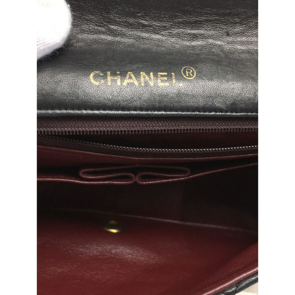 Chanel Labmskin Leather Chain Shoulder Bag Blacks - Picture 6 of 6